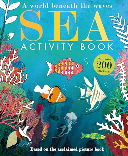 Cover of Sea Activity Book featuring colorful fish, coral, and a jellyfish underwater.