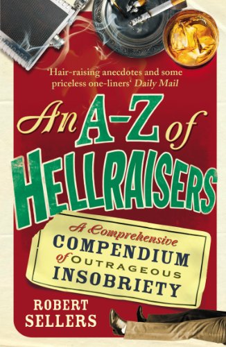 Book cover: "An A-Z of Hellraisers" with images of drinks and motorcycles.