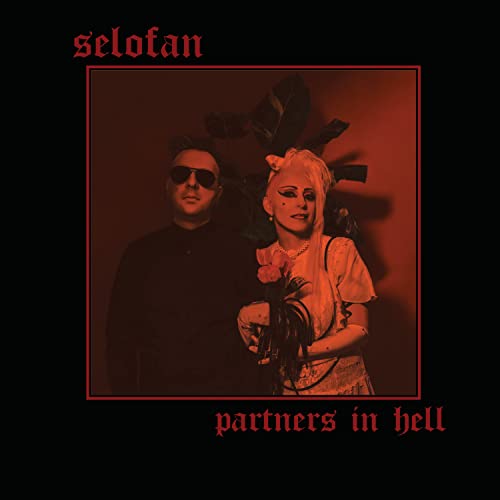 Selofan album cover: two figures in red and black, framed art.