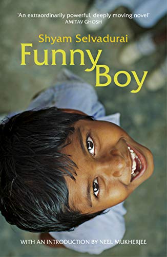 Book cover: “Funny Boy” by Shyam Selvadurai, featuring a smiling boy.