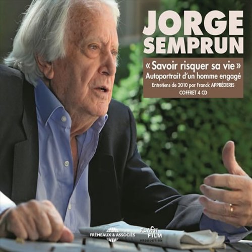 Portrait of Jorge Semprun, a white-haired man gesturing with his hands.