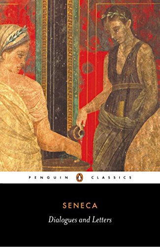 Book cover: "Dialogues and Letters" by Seneca, featuring Roman figures.