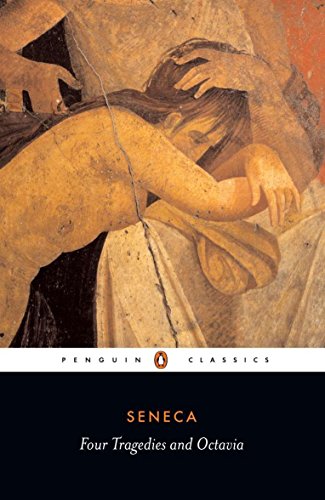 Book cover: painting of distressed figures, title "Four Tragedies and Octavia".