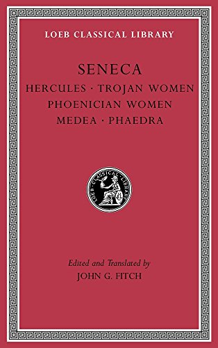 Red book cover with gold lettering: "Seneca, Hercules, Trojan Women, Medea.