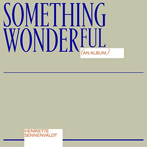 Album cover with blue title on beige background, artist name in orange text below.