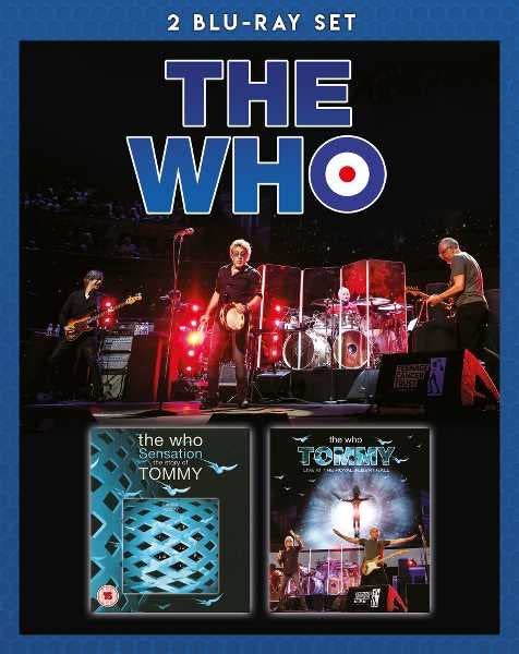 The Who “Tommy” Blu-ray set featuring concert footage and album artwork.