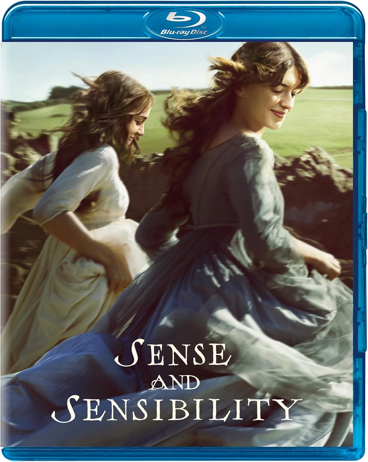 Blu-ray cover for "Sense and Sensibility" featuring two women running in a field.