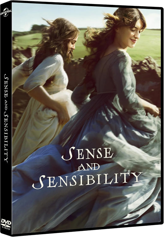 DVD cover featuring two women running in a field, title "Sense and Sensibility".