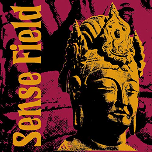 Vinyl record cover: golden Buddha head against a purple and black background.