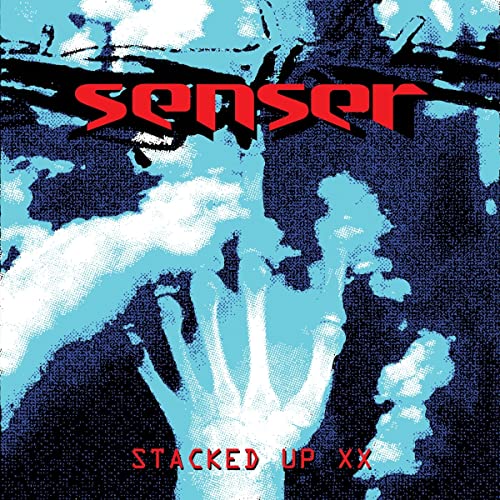 Album cover for Senser’s “Stacked Up XX (Remastered Edition)” with blue and red text.