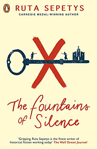 Book cover featuring a large key, a red X, and silhouettes against cream background.
