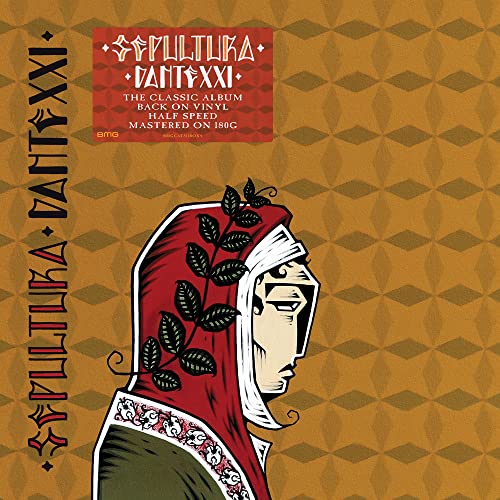 Sepultura’s “Dante XXI” vinyl album cover featuring a stylized illustration.