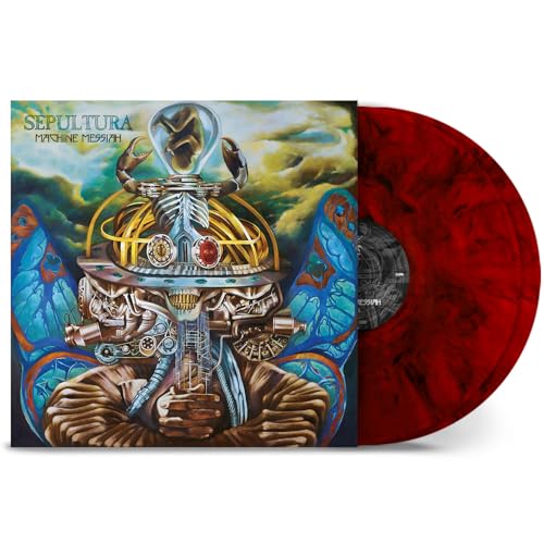 Sepultura’s “Machine Messiah” vinyl reprint with red marbled record.