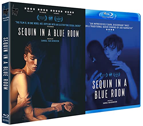 Blu-ray case for “Sequin In A Blue Room” featuring two young men.