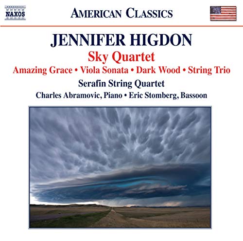 CD cover for Jennifer Higdon's "Sky Quartet" featuring stormy sky image.