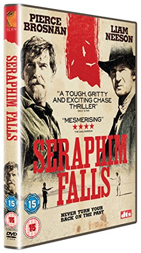 DVD cover for "Seraphim Falls" featuring Pierce Brosnan and Liam Neeson.