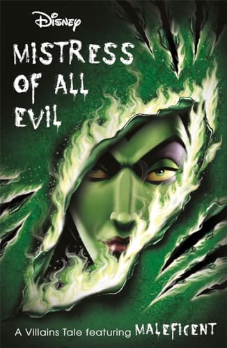 Book cover featuring Maleficent’s face emerging from green, thorny shadows.