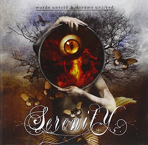 CD cover: dark, surreal image with an eye, hands, and butterflies.