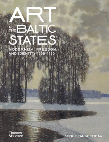 Book cover: "Art of the Baltic States" with a winter landscape painting.