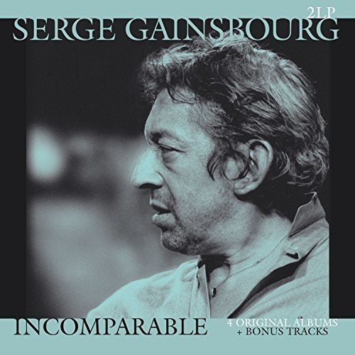 Serge Gainsbourg album cover with a blue-toned photo of the artist in profile.