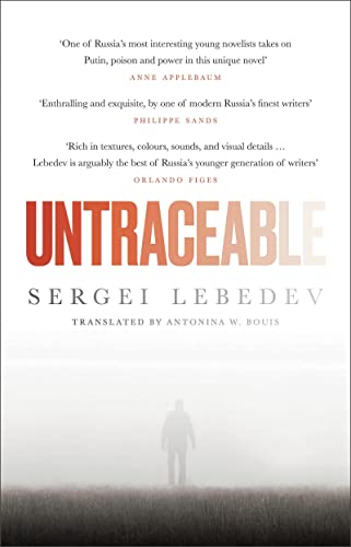 Book cover: "Untraceable" by Sergei Lebedev, with a silhouetted figure.