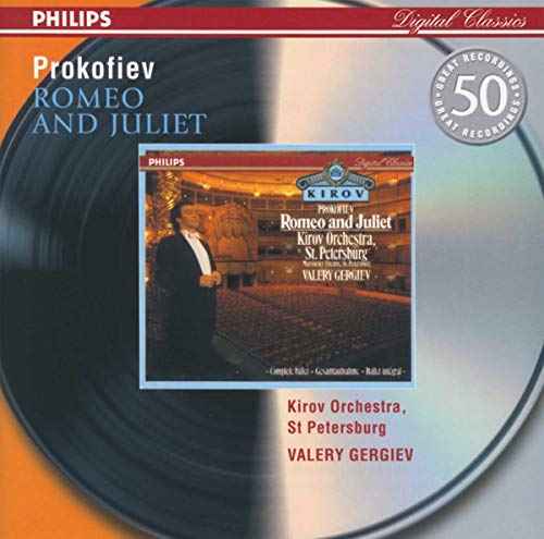 CD cover for Prokofiev’s “Romeo and Juliet” featuring a conductor’s portrait.