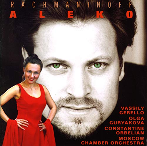 CD cover for Rachmaninoff’s “Aleko” featuring portraits of performers.