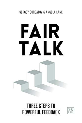Book cover: "Fair Talk" with steps graphic, white background, black text.
