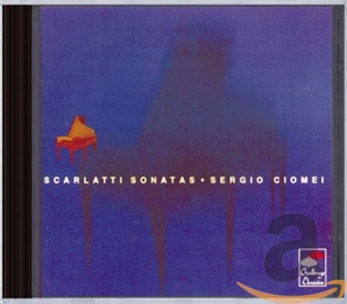 CD case for Scarlatti Sonatas performed by Sergio Ciomei, with a piano image.