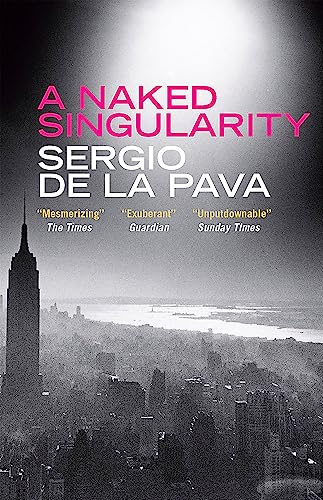 Book cover for "A Naked Singularity" with a cityscape background.