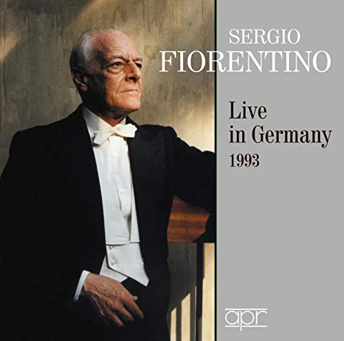 "Sergio Fiorentino CD cover featuring a man in tuxedo against a gray background."