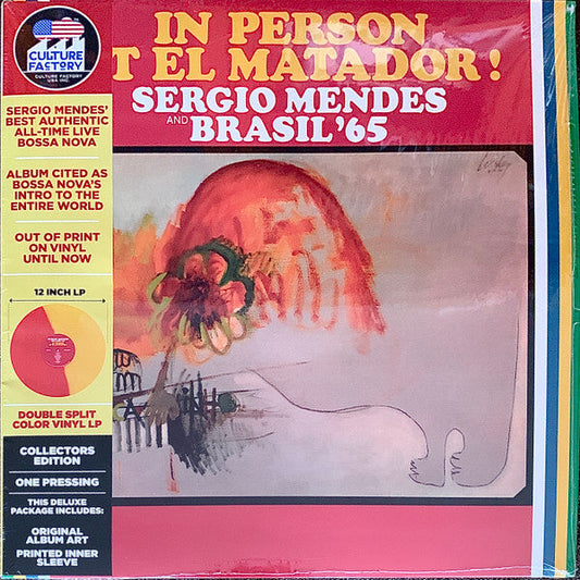 Sergio Mendes album cover, “In Person At El Matador”, red/yellow vinyl.