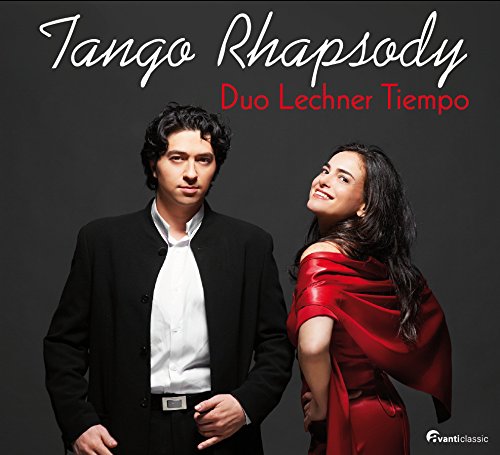 "Tango Rhapsody" CD cover featuring a man and woman in formal attire.