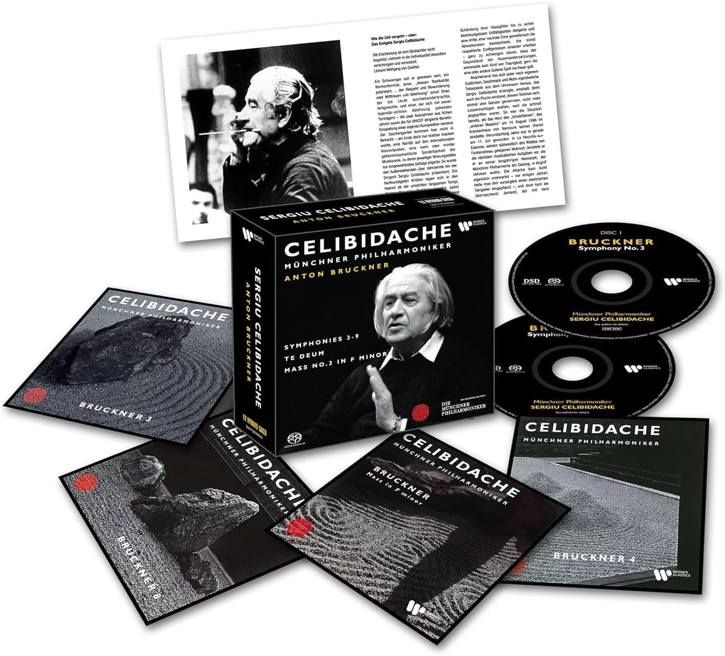 CD box set featuring conductor Sergiu Celibidache and Bruckner symphonies.