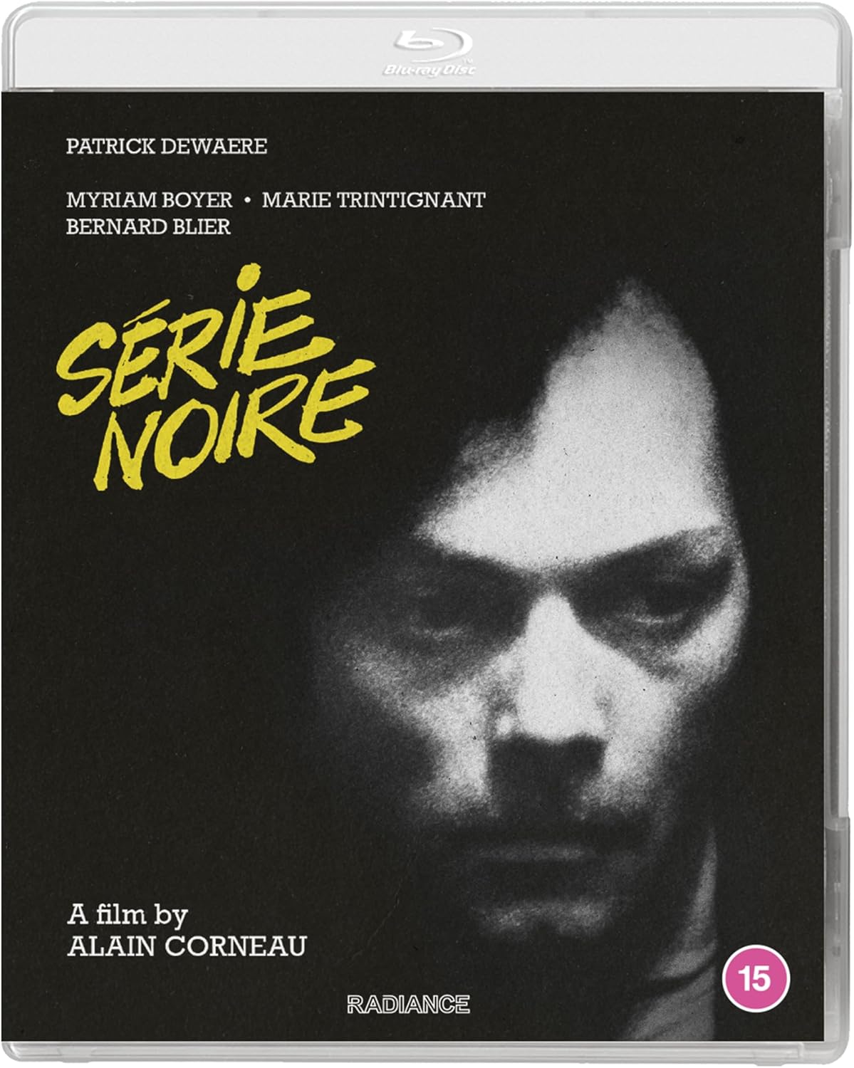 “Serie Noire” Blu-ray cover featuring a shadowed face and yellow title text.
