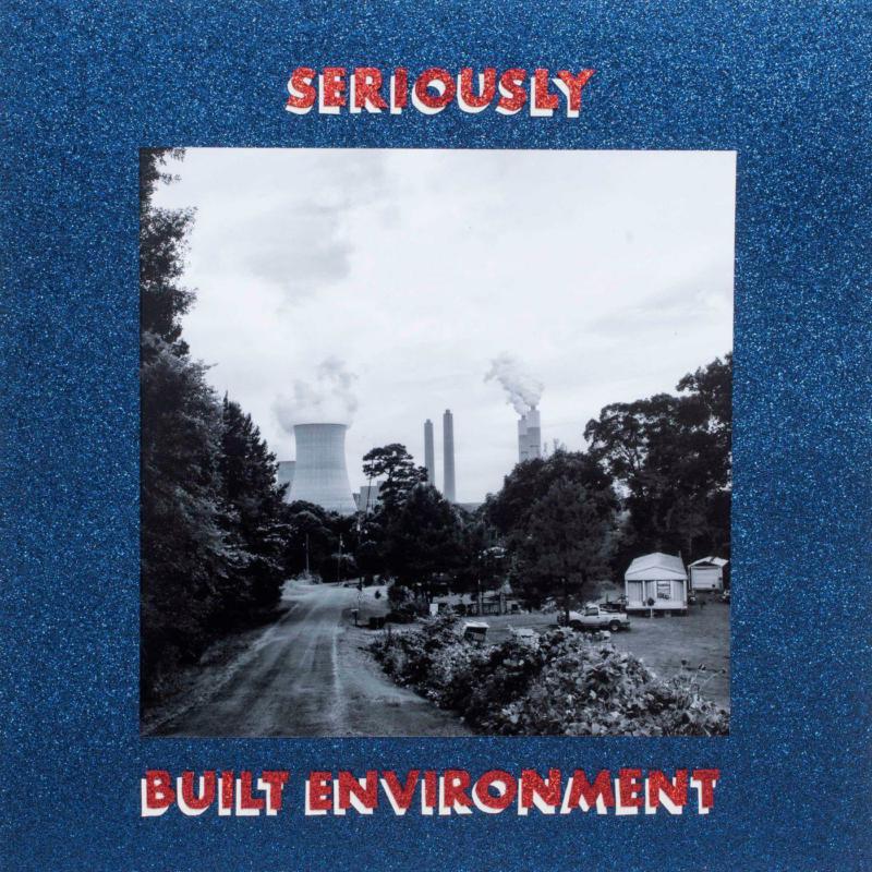 Vinyl record cover: industrial landscape with cooling towers and trees.