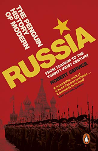 Red book cover with “Russia” in gold lettering and silhouetted soldiers.