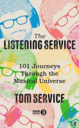Book cover with illustrated faces wearing glasses and headphones.
