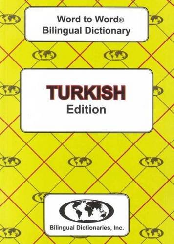Yellow dictionary cover with "Turkish Edition" and a world globe logo.