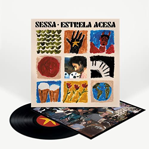 Sessa - Estrela Acesa vinyl record with colorful, illustrated album cover.