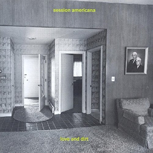 Black and white CD cover with a hallway scene and portrait.