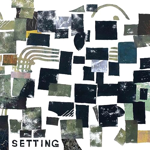 CD cover with abstract collage of dark and muted colored rectangles.