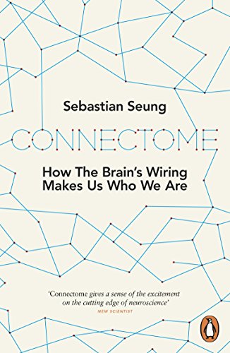 Book cover for "Connectome" with a network of lines and text.