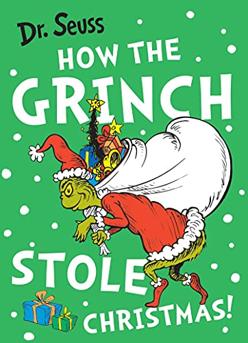 The Grinch carrying a sack of stolen Christmas gifts.