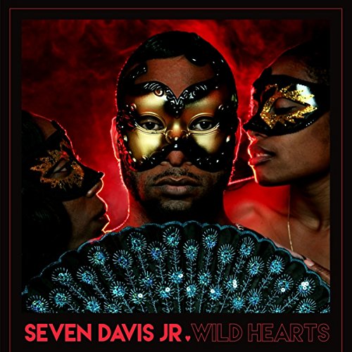 Three masked figures against a red background, album art for Seven Davis Jr.