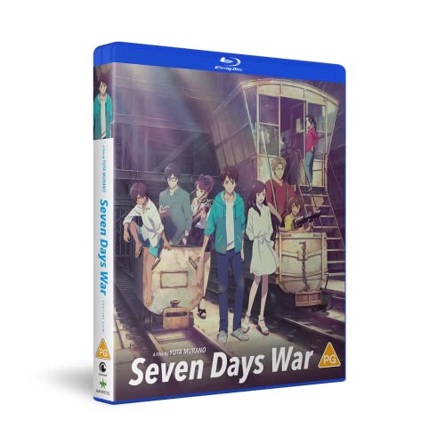 Blu-ray case for “Seven Days War” featuring anime characters by a train.