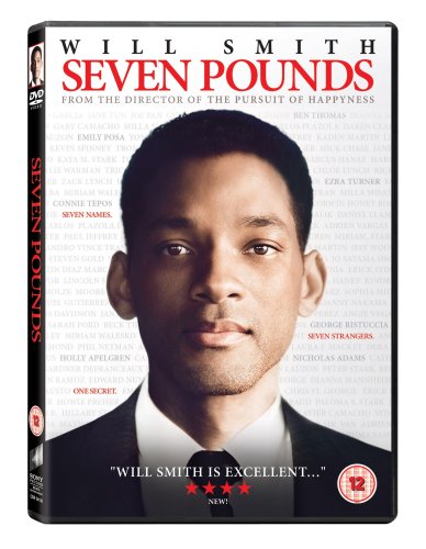 Seven Pounds" DVD cover featuring a close-up of Will Smith.