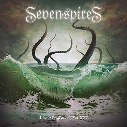 CD cover: stormy sea with dark tentacles and band name "Seven Spires".
