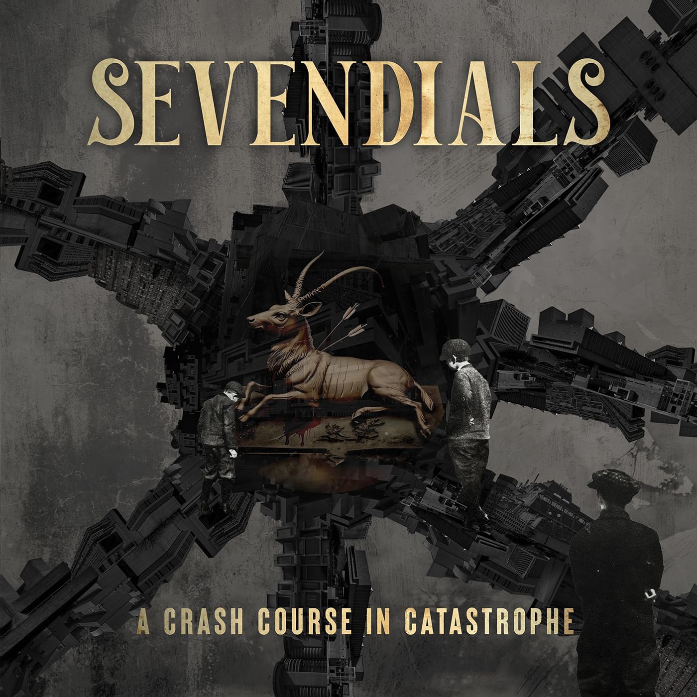 CD cover: a deer amidst crumbling cityscapes, text “Sevendials” and title.