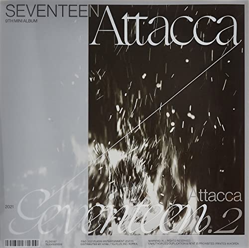 Album cover for SEVENTEEN's Attacca featuring a black and white sparkler image.
